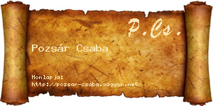 Pozsár Csaba névjegykártya